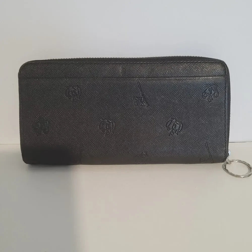 Paul Smith Black Leather Zip‎ Around Card Bill Large Wallet Long Designer